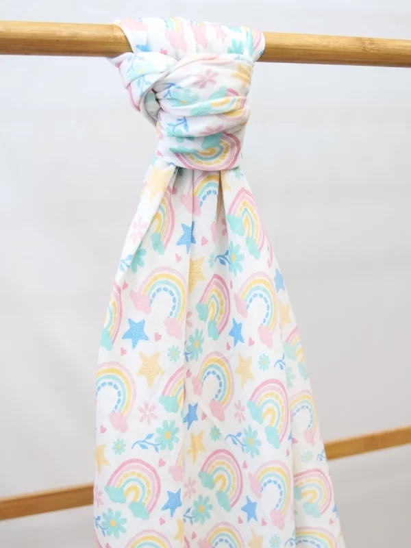 Rainbow Bliss Premium Bamboo Muslin Swaddle