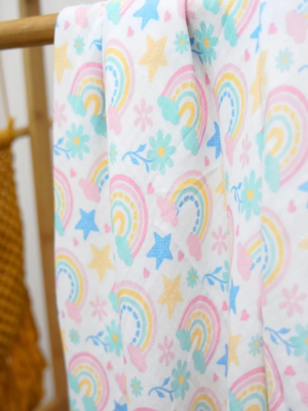Rainbow Bliss Premium Bamboo Muslin Swaddle