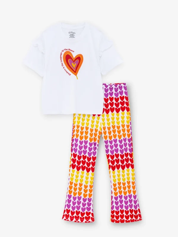 Kindness Heart T-shirt & Bootcut Pants Set