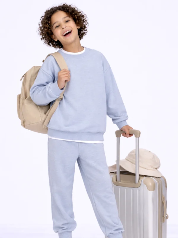 Premium Winter Fleece: Light Grey Sweatshirt Set