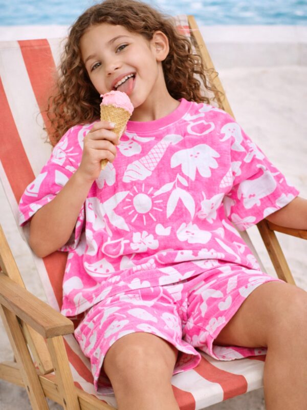 Pink Beach Vibes Oversized Cord Set